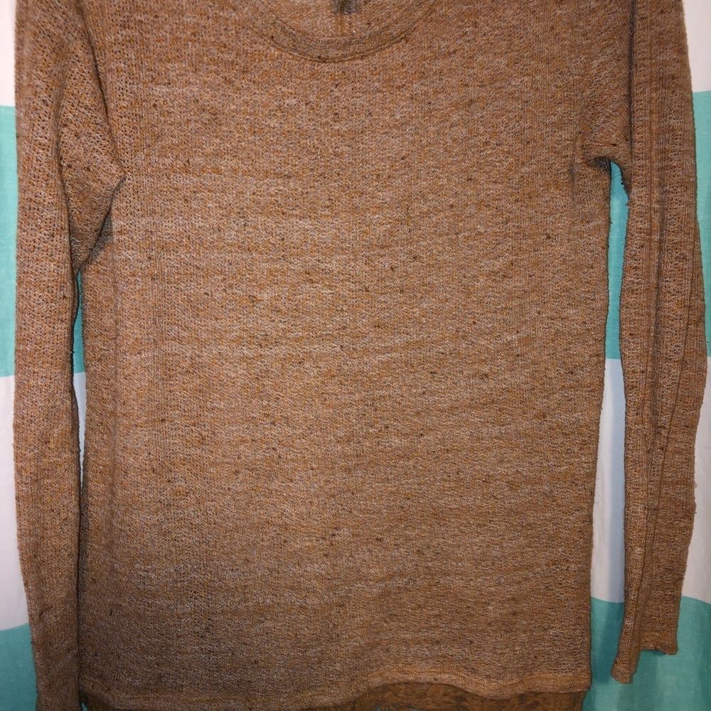 Fall Orange Sweater with lace bottom